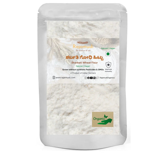 Sharbati Wheat FlourRajamudi Organic Sharbati Wheat Flour – Premium & Pure, Pure Organic Sharbati Wheat Flour, Rajamudi Organic Sharbati Wheat Flour